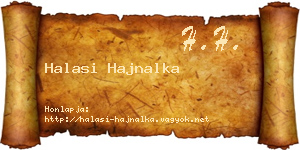 Halasi Hajnalka névjegykártya